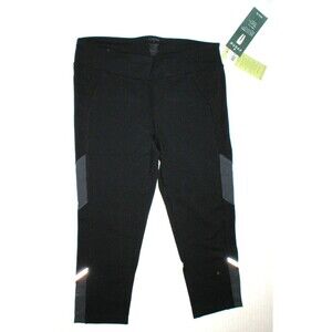 Womens New Zobha Yoga Capri Pants 4 NWT $88 Black Gray Run Pilates Barre Gym S
